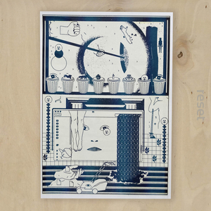 Sygnowany plakat riso "Untitled III" Ramon Keimig 42cm x 30cm