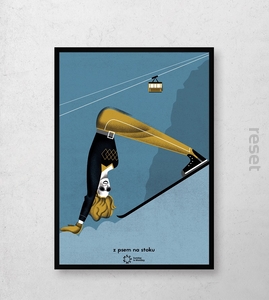 Plakat Z psem na stoku 50x70cm BEZ RAMY