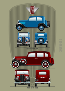 plakat kultowe auto przedwojenny "Fiat 508"  30x40