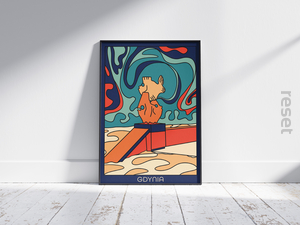 plakat Gdynia Rybki ciemne tło 50x70