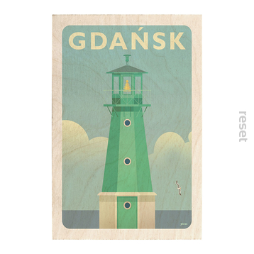 Gdańsk drewniany plakat 21x30 / A4