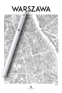 Plakat/rysunek Mapa Warszawy 61x91cm BEZ RAMY