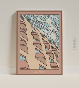 plakat Gdynia balkoniki pastelowe  50x70
