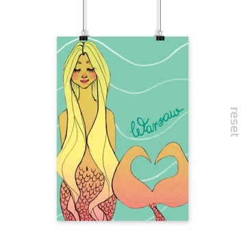 Plakat Syrenka modern 21 x 30cm w kopercie