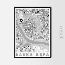 Plakat mapa Saska Kępa W TUBIE