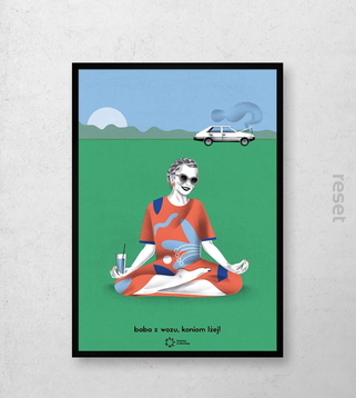 Plakat Baba z wozu, koniom lżej 50x70cm BEZ RAMY