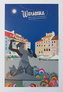 Plakat Warszawa Syrenka 35x25cm