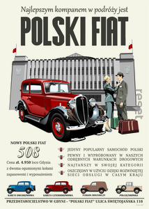 polski Fiat 508 Muzeum Emigracji 50x70