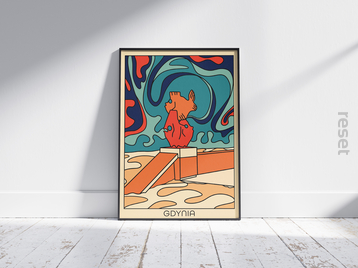 plakat Gdynia Rybki jasne tło 50x70