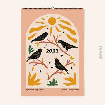 Charytatywny kalendarz ścienny PTAKI 2022
